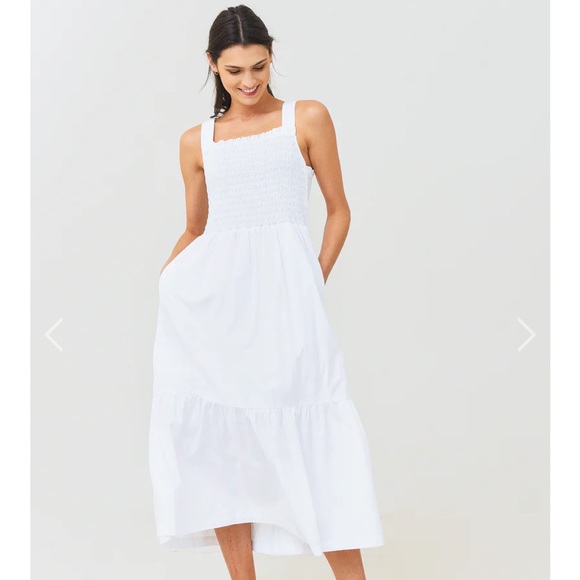 NWT Trovata Birds of Paradis Dolores midi white dress large - Picture 4 of 14
